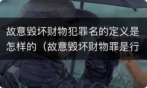 故意毁坏财物犯罪名的定义是怎样的（故意毁坏财物罪是行为犯吗）