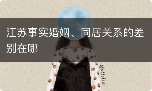 江苏事实婚姻、同居关系的差别在哪