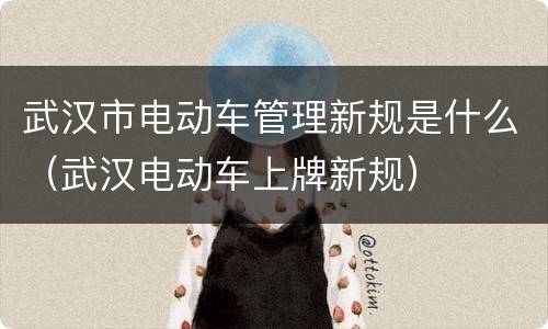 武汉市电动车管理新规是什么（武汉电动车上牌新规）