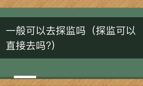一般可以去探监吗（探监可以直接去吗?）