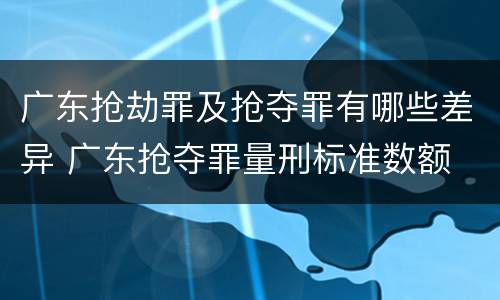 广东抢劫罪及抢夺罪有哪些差异 广东抢夺罪量刑标准数额