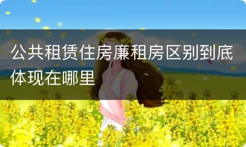 公共租赁住房廉租房区别到底体现在哪里