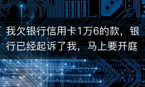 我欠银行信用卡1万6的款，银行已经起诉了我，马上要开庭了，会判刑吗