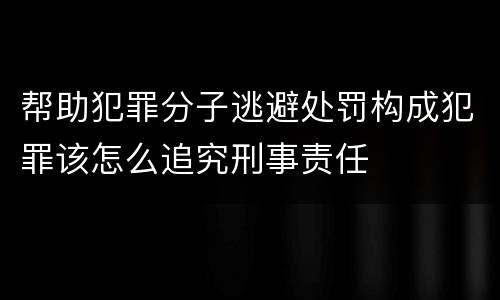 帮助犯罪分子逃避处罚构成犯罪该怎么追究刑事责任