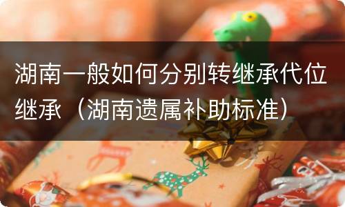 湖南一般如何分别转继承代位继承（湖南遗属补助标准）