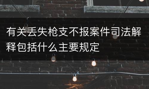 有关丢失枪支不报案件司法解释包括什么主要规定