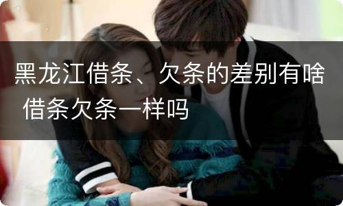 黑龙江借条、欠条的差别有啥 借条欠条一样吗