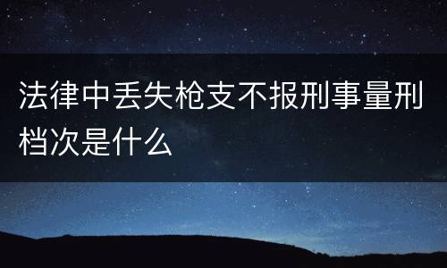 法律中丢失枪支不报刑事量刑档次是什么