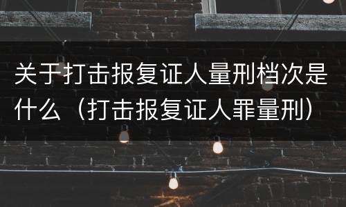 关于打击报复证人量刑档次是什么（打击报复证人罪量刑）