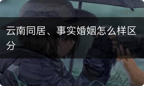 云南同居、事实婚姻怎么样区分