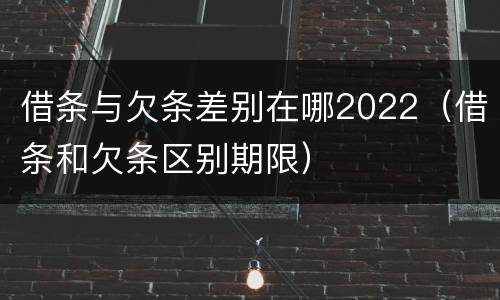 借条与欠条差别在哪2022（借条和欠条区别期限）