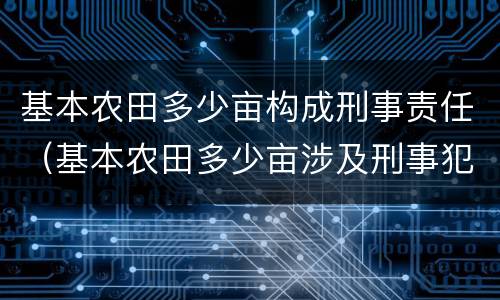 基本农田多少亩构成刑事责任（基本农田多少亩涉及刑事犯罪）