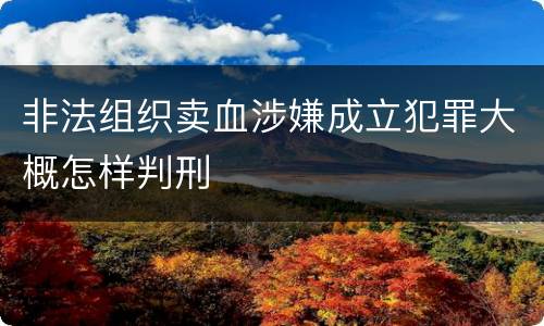 非法组织卖血涉嫌成立犯罪大概怎样判刑