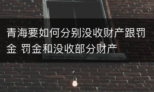 青海要如何分别没收财产跟罚金 罚金和没收部分财产