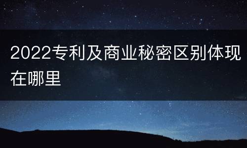 2022专利及商业秘密区别体现在哪里