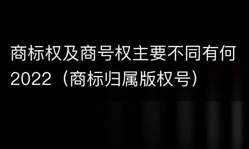 商标权及商号权主要不同有何2022（商标归属版权号）