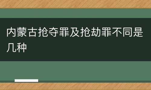 内蒙古抢夺罪及抢劫罪不同是几种