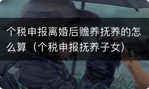 个税申报离婚后赡养抚养的怎么算（个税申报抚养子女）