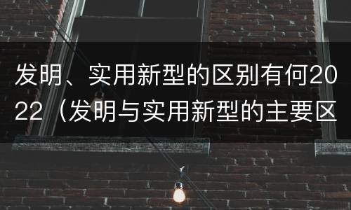 发明、实用新型的区别有何2022（发明与实用新型的主要区别）