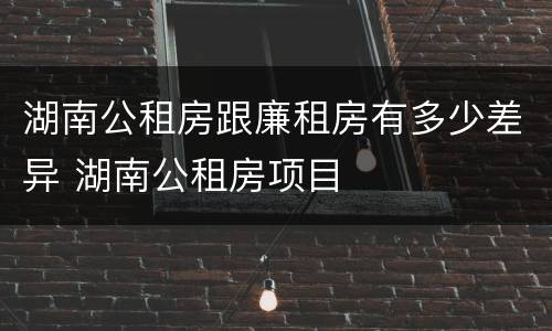 湖南公租房跟廉租房有多少差异 湖南公租房项目