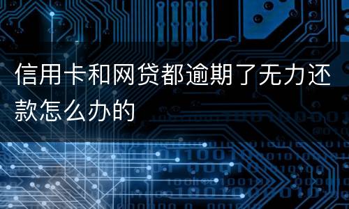 信用卡和网贷都逾期了无力还款怎么办的