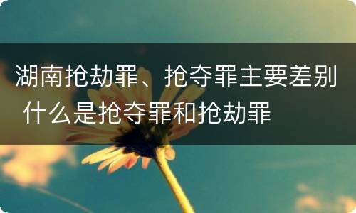 湖南抢劫罪、抢夺罪主要差别 什么是抢夺罪和抢劫罪