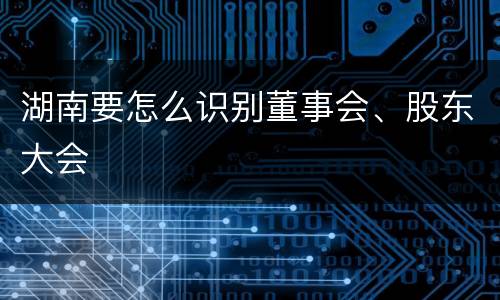 湖南要怎么识别董事会、股东大会