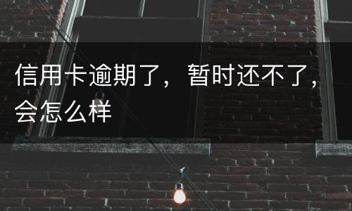 信用卡逾期了，暂时还不了，会怎么样