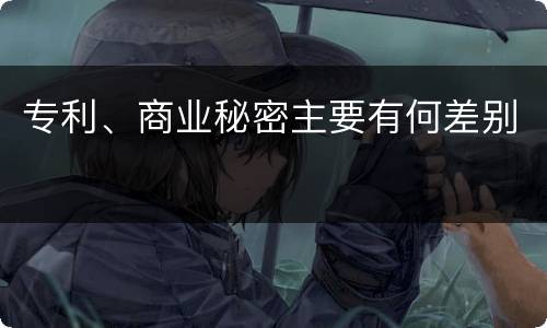 专利、商业秘密主要有何差别