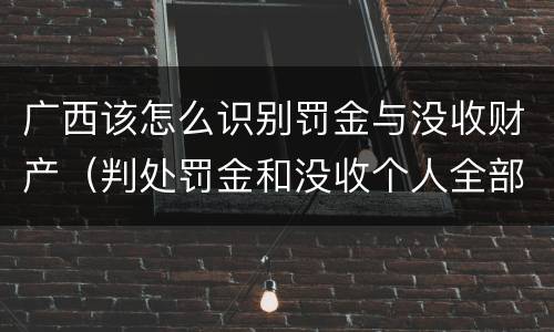 广西该怎么识别罚金与没收财产（判处罚金和没收个人全部财产如何执行）