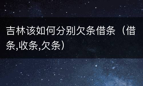 吉林该如何分别欠条借条（借条,收条,欠条）