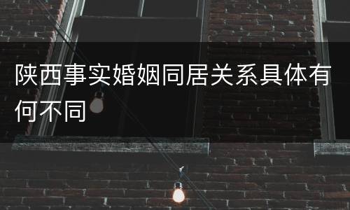 陕西事实婚姻同居关系具体有何不同