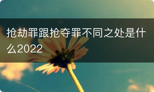 抢劫罪跟抢夺罪不同之处是什么2022