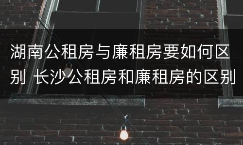 湖南公租房与廉租房要如何区别 长沙公租房和廉租房的区别