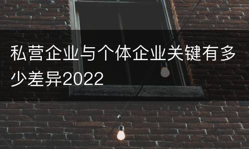 私营企业与个体企业关键有多少差异2022