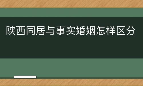 陕西同居与事实婚姻怎样区分