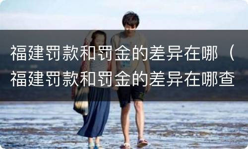 福建罚款和罚金的差异在哪（福建罚款和罚金的差异在哪查询）