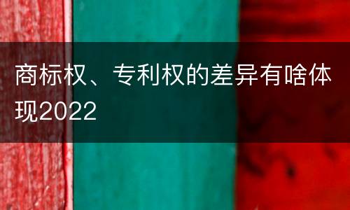 商标权、专利权的差异有啥体现2022