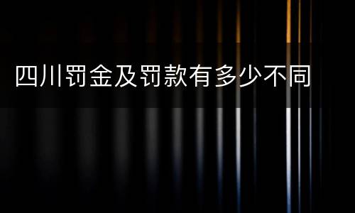 四川罚金及罚款有多少不同