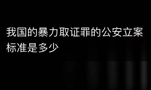 我国的暴力取证罪的公安立案标准是多少