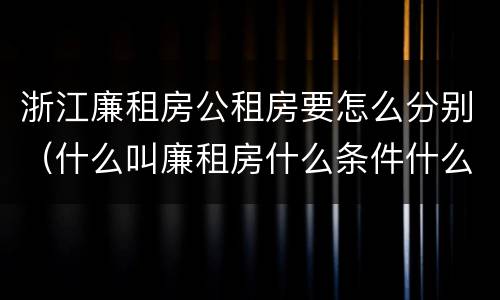 浙江廉租房公租房要怎么分别（什么叫廉租房什么条件什么叫公租房）