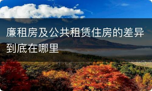 廉租房及公共租赁住房的差异到底在哪里