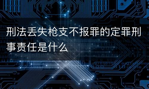 刑法丢失枪支不报罪的定罪刑事责任是什么