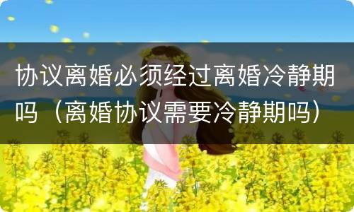 协议离婚必须经过离婚冷静期吗（离婚协议需要冷静期吗）