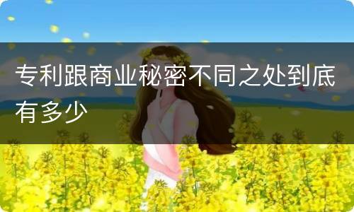 专利跟商业秘密不同之处到底有多少