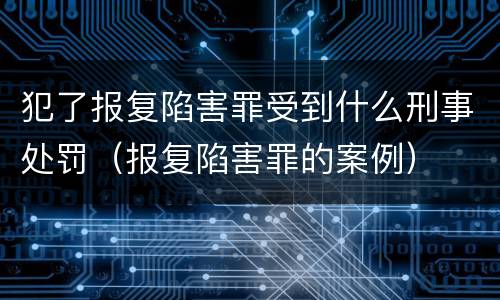 犯了报复陷害罪受到什么刑事处罚（报复陷害罪的案例）