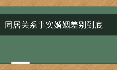 同居关系事实婚姻差别到底