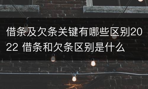 借条及欠条关键有哪些区别2022 借条和欠条区别是什么