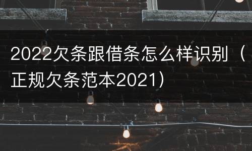 2022欠条跟借条怎么样识别（正规欠条范本2021）