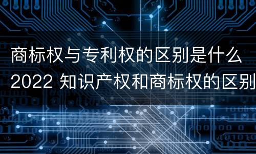 商标权与专利权的区别是什么2022 知识产权和商标权的区别